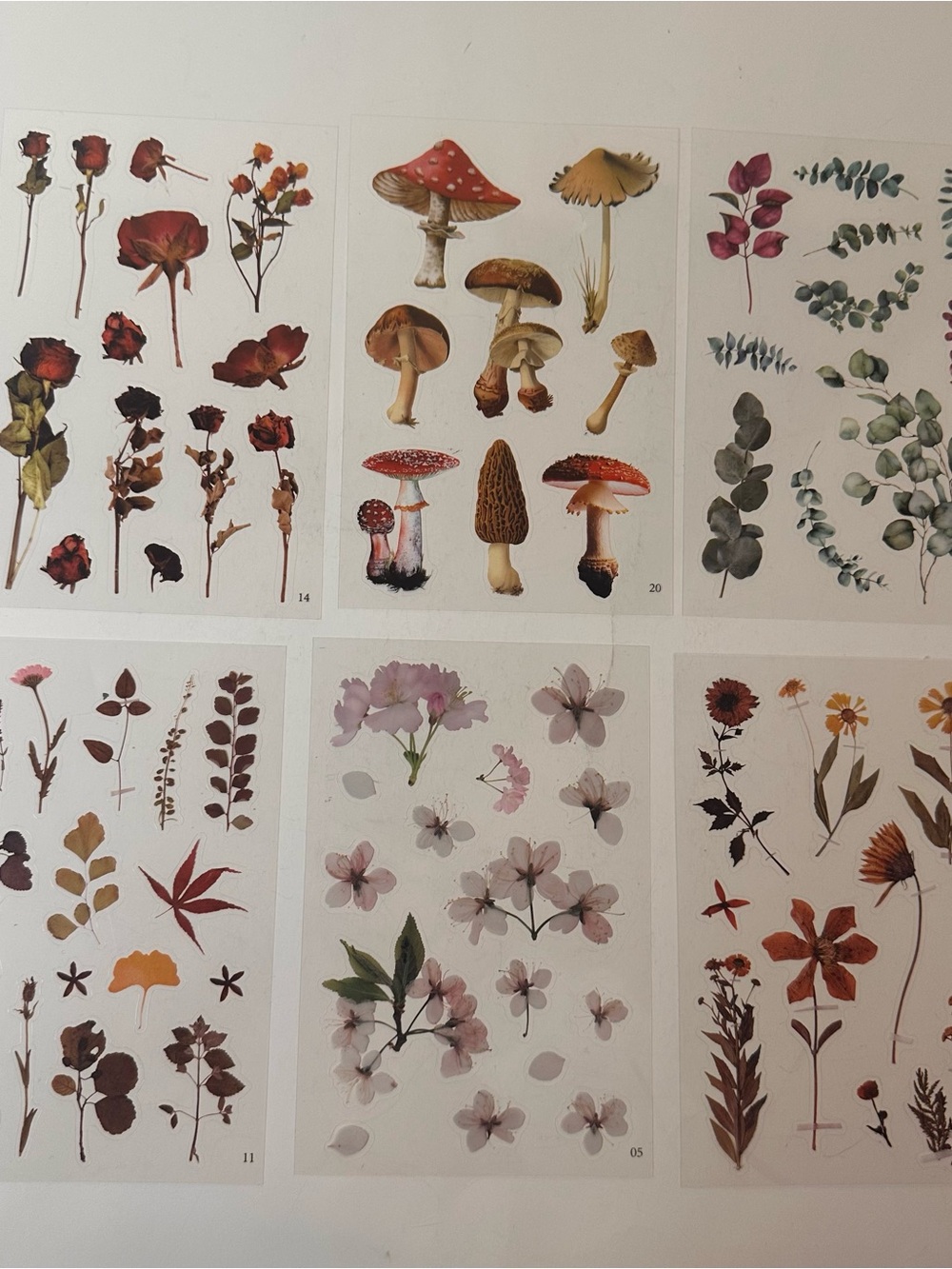 Clear Washi Paper Floral & Butterfly 10ct Sticker Sheets Scrapbook/Junk Journal
